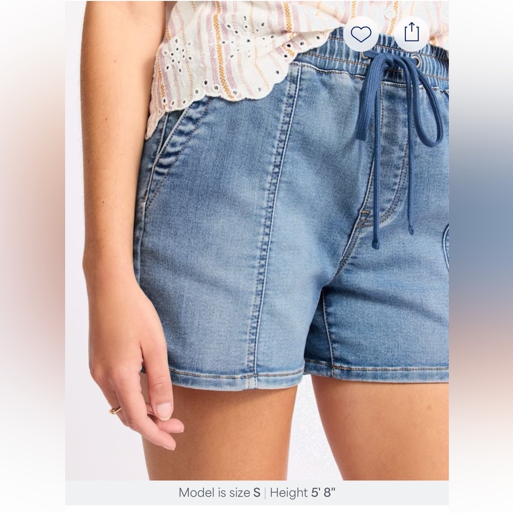 Market & Spruce Denim Blue Drawstring Shorts - Picture 4 of 6